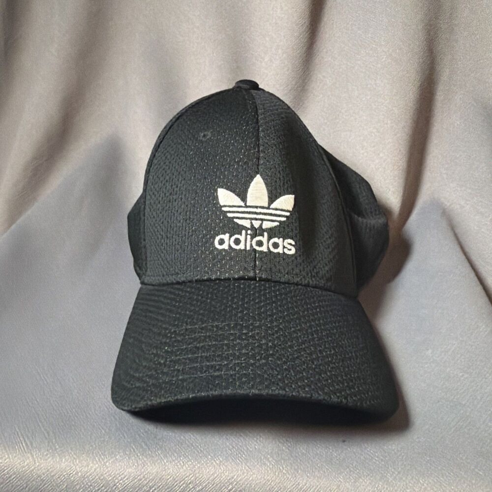 Adidas A-Flex 3Stripes Fitted Hat Black Vent Holes Size l/XL Baseball Cap-S